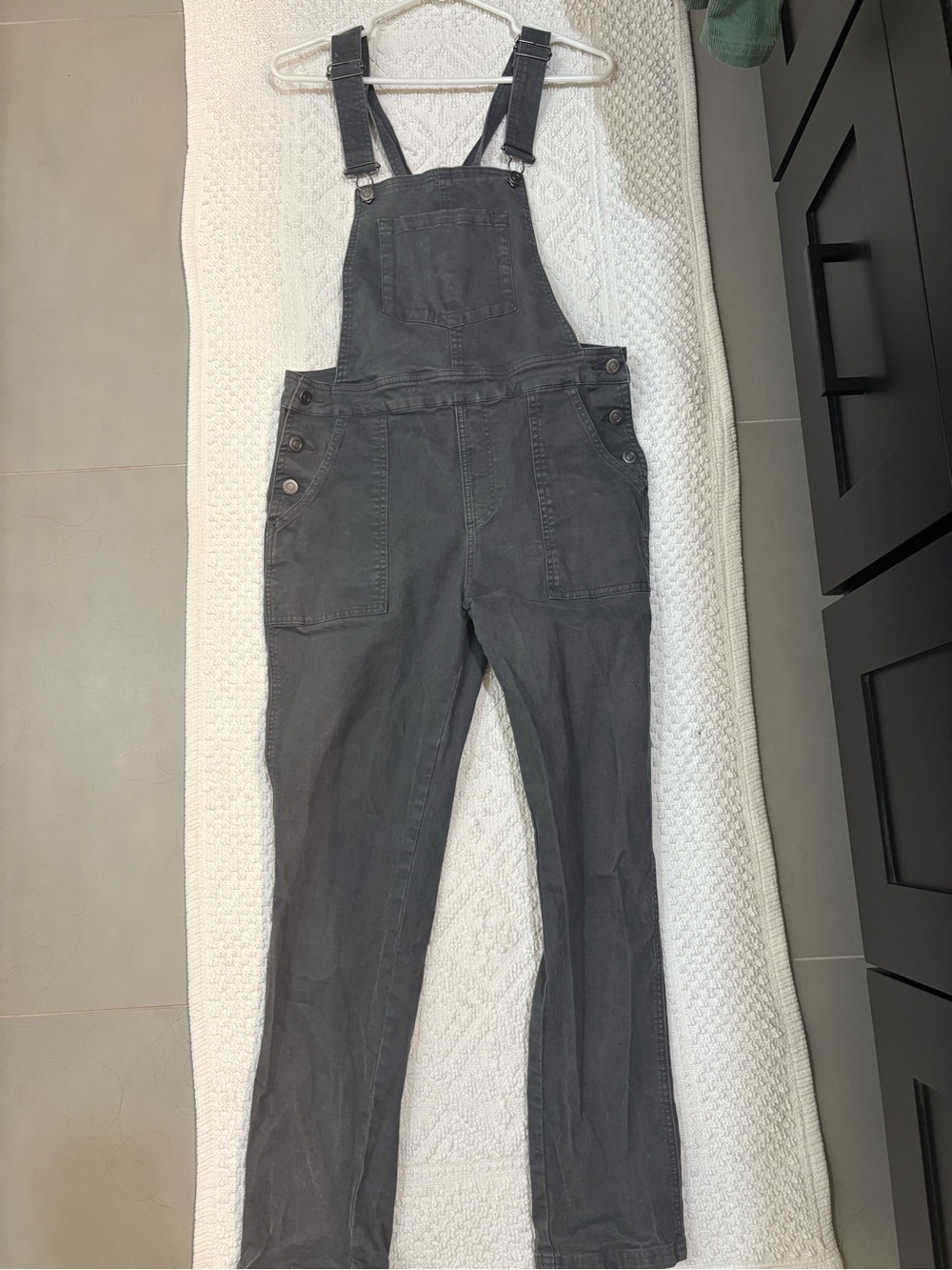 Women's Dark Gray Denim Overalls